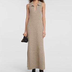 NWT Khaite Giselle Cashmere Polo Maxi Dress (Large)